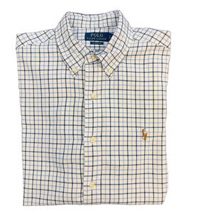 Polo Ralph Lauren Classic Fit Men's L Check-Printed Oxford Shirt Preppy Casual